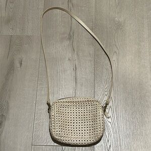 Clare V. Midi Sac Cream Rattan crossbody purse
